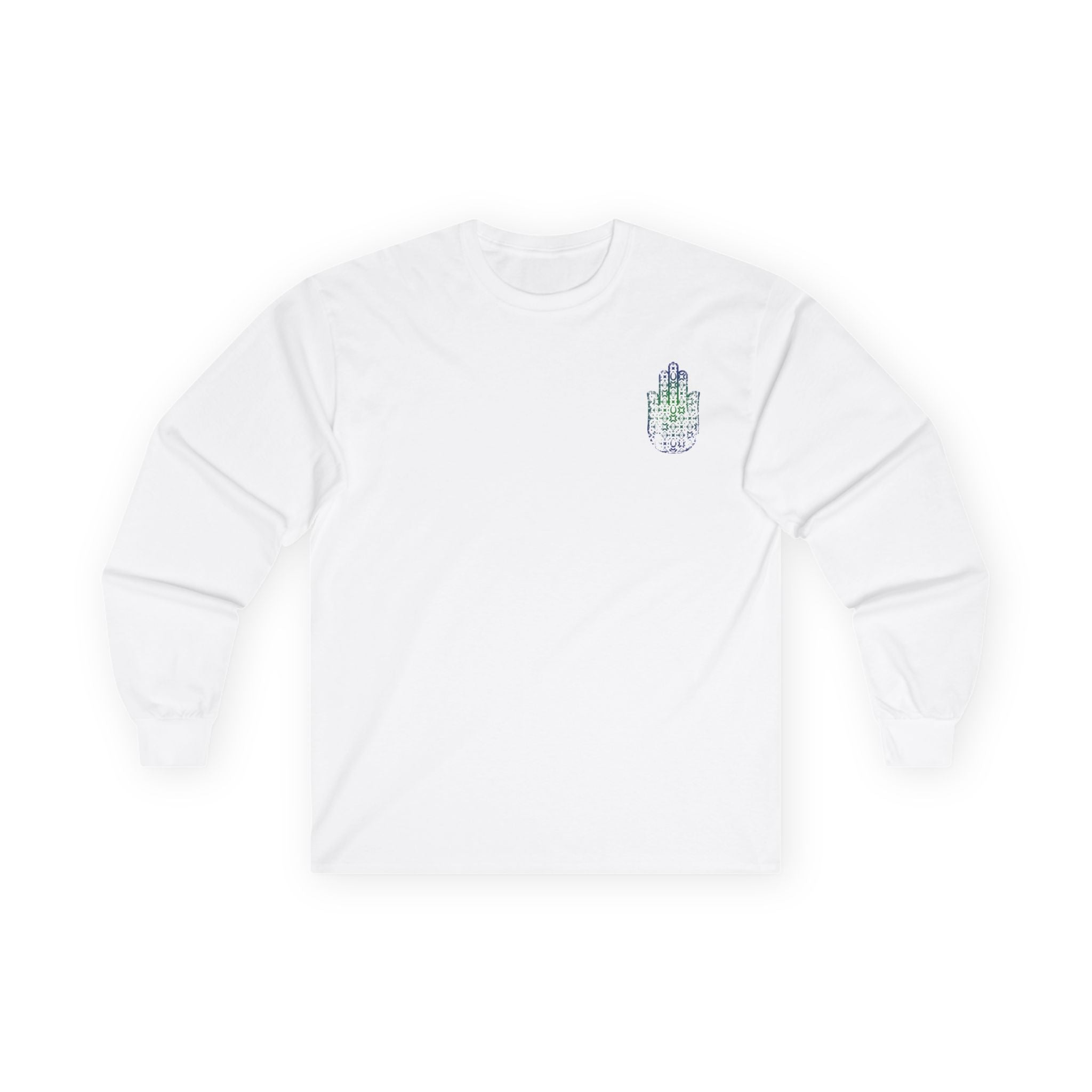 LONG SLEEVE HAMSA TEE - WHITE