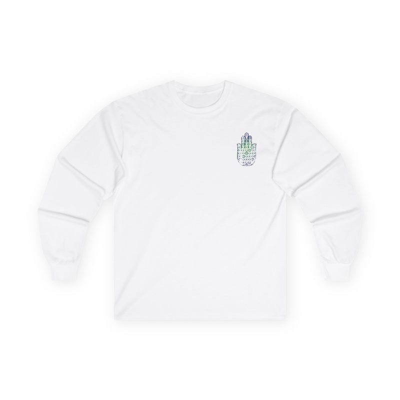 LONG SLEEVE HAMSA TEE - WHITE