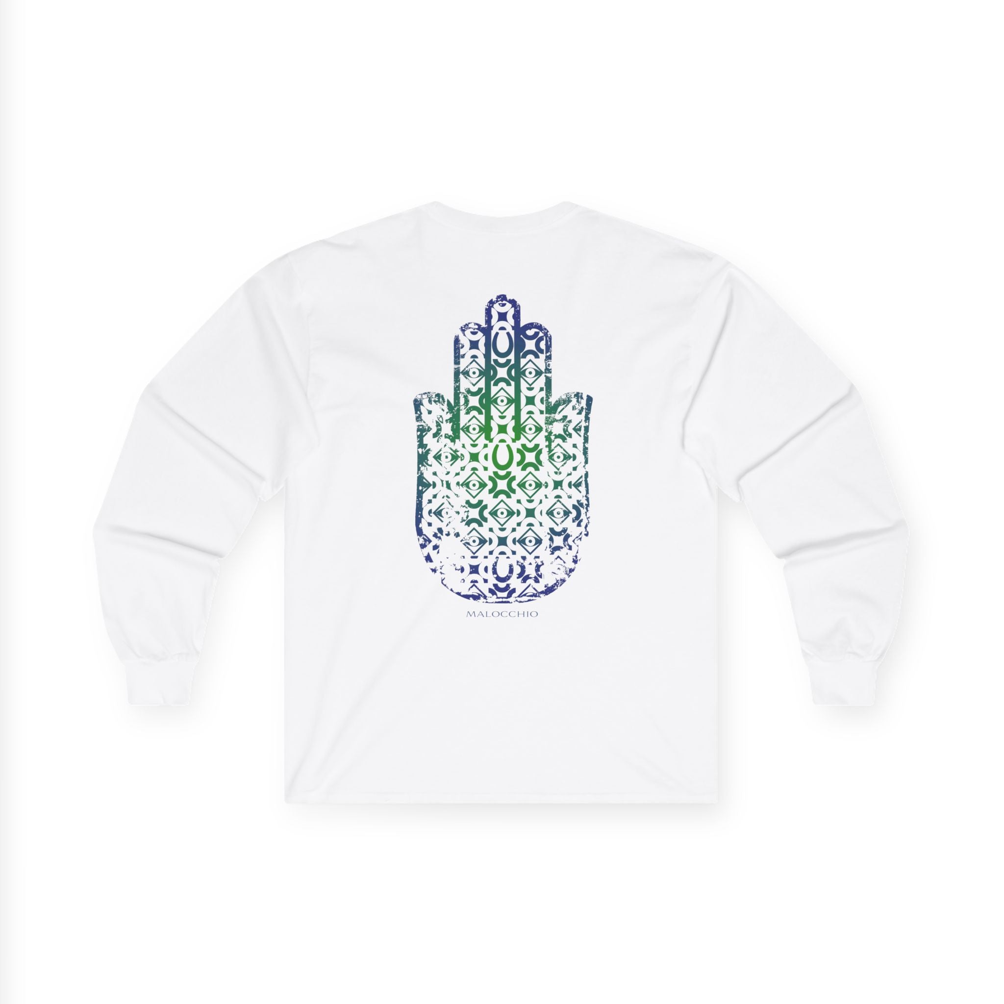 LONG SLEEVE HAMSA TEE - WHITE
