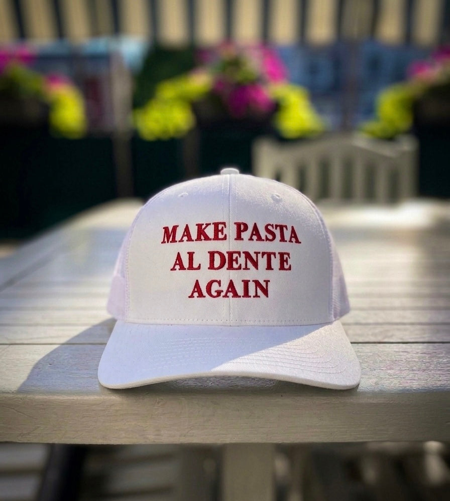 Make Pasta Al Dente Again Hat - white